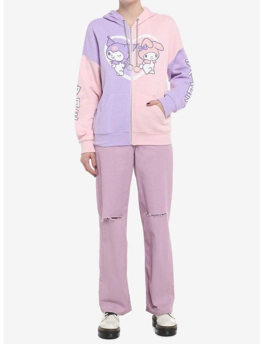 * Hoodies And Sweatshirts | Hunivers My Melody & Kuromi Pastel Split Hoodie