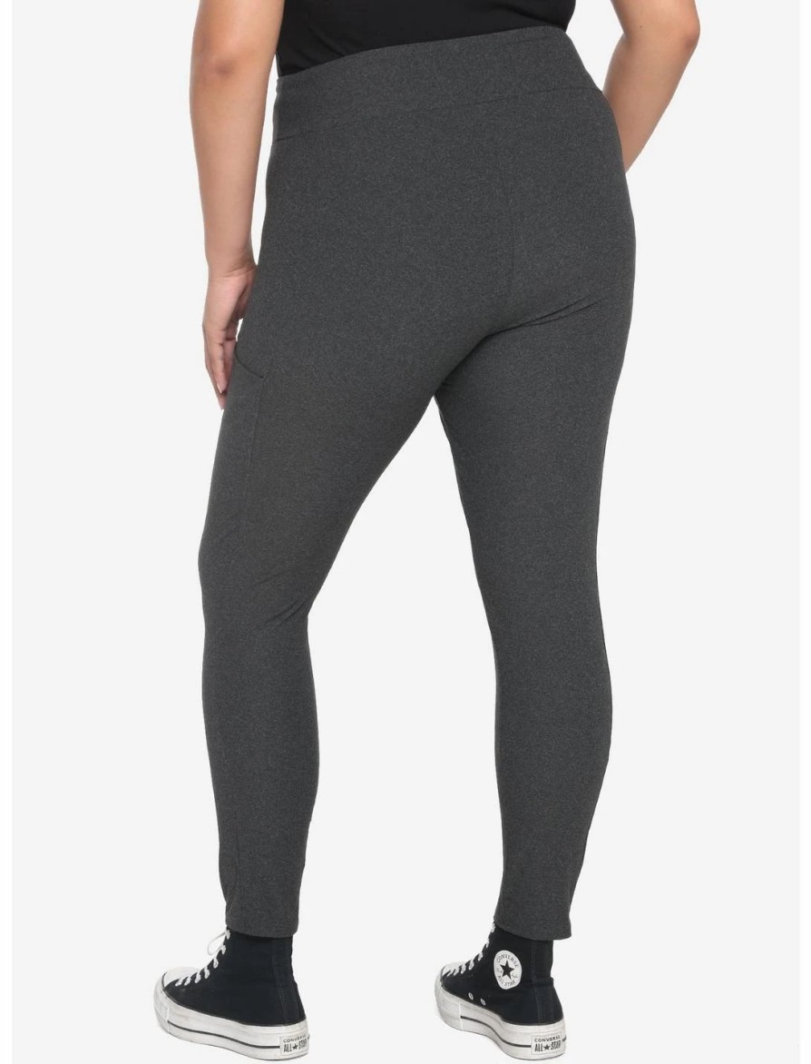 * Bottoms | Hunivers Charcoal Grey Leggings With Pocket Plus Size