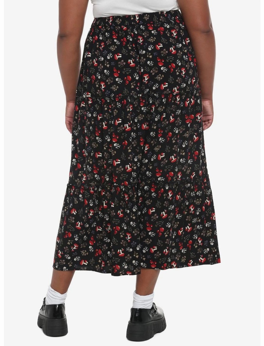 * Bottoms | Null Mushroom Tiered Button-Front Midi Skirt Plus Size