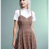 * Dresses | Hunivers Brown Plaid Twofer Dress