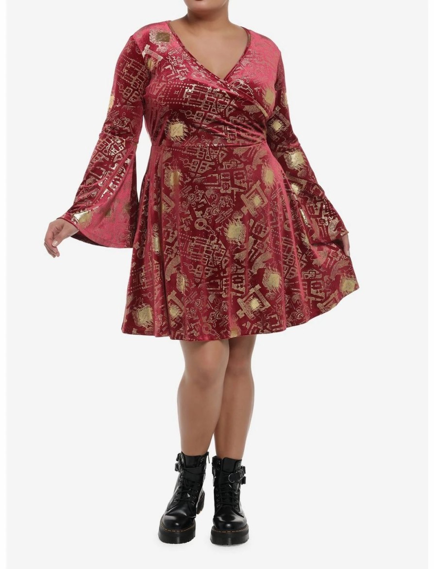 * Dresses | Hunivers Harry Potter Marauder'S Map Velvet Dress Plus Size