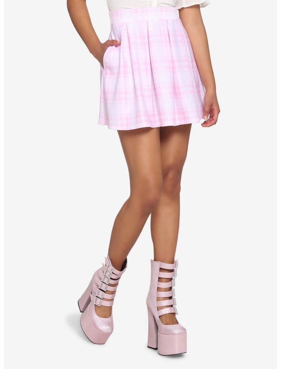 * Bottoms | Hunivers Pink Plaid Skirt