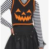 * Outerwear | Hunivers Black & Orange Pumpkin Sweater Vest