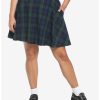 * Bottoms | Hunivers Green & Blue Plaid Skirt With Grommet Belt Plus Size