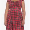 * Dresses | Hunivers Red Plaid Retro Sweetheart Dress Plus Size