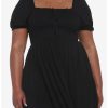 * Dresses | Hunivers Black Smocked Mini Dress Plus Size