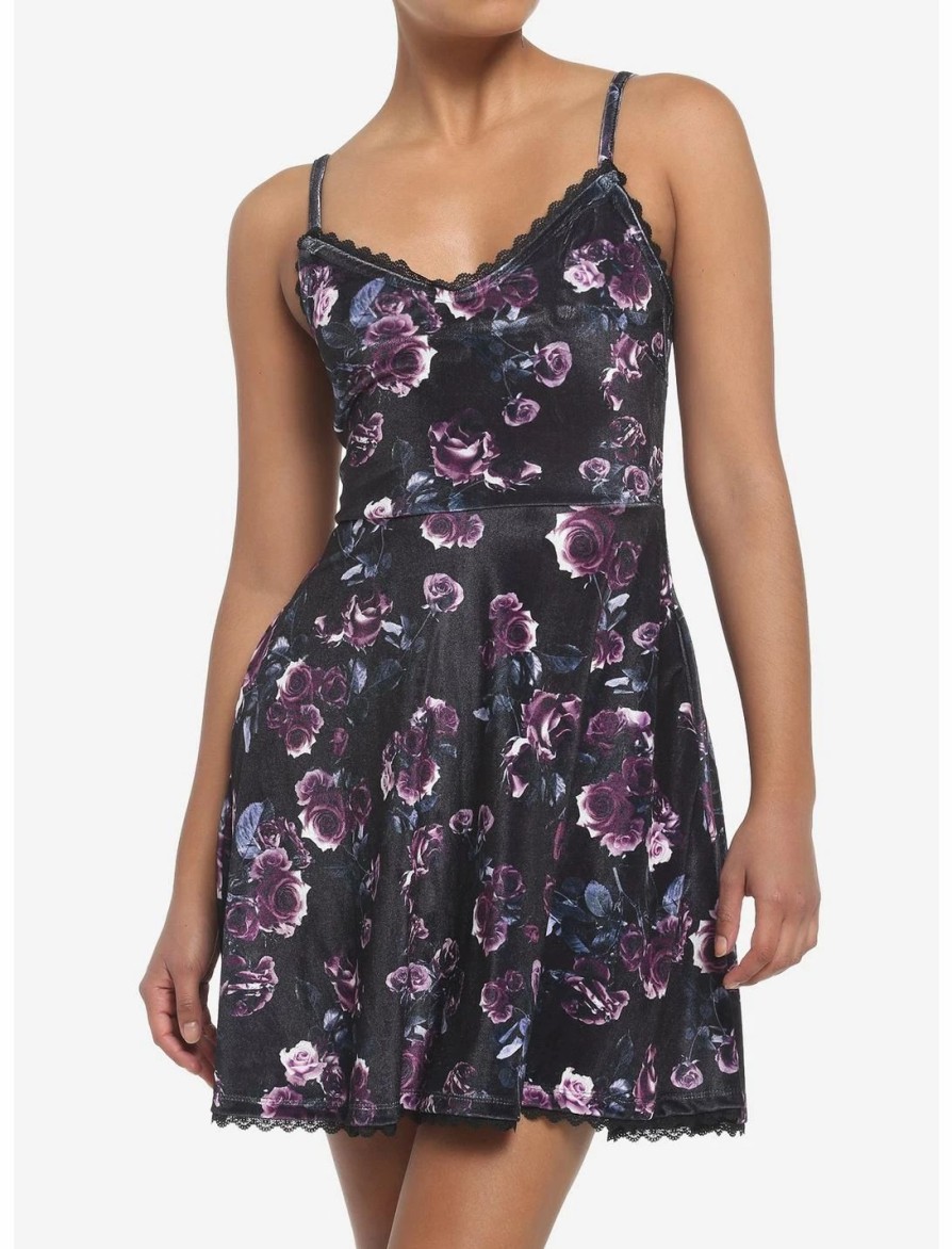 * Dresses | Hunivers Dark Rose Velvet Cami Dress