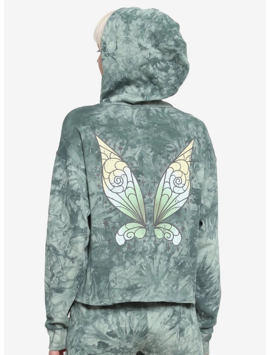 * Hoodies And Sweatshirts | Hunivers Her Universe Disney Tinker Bell Wings Tie-Dye Crop Hoodie