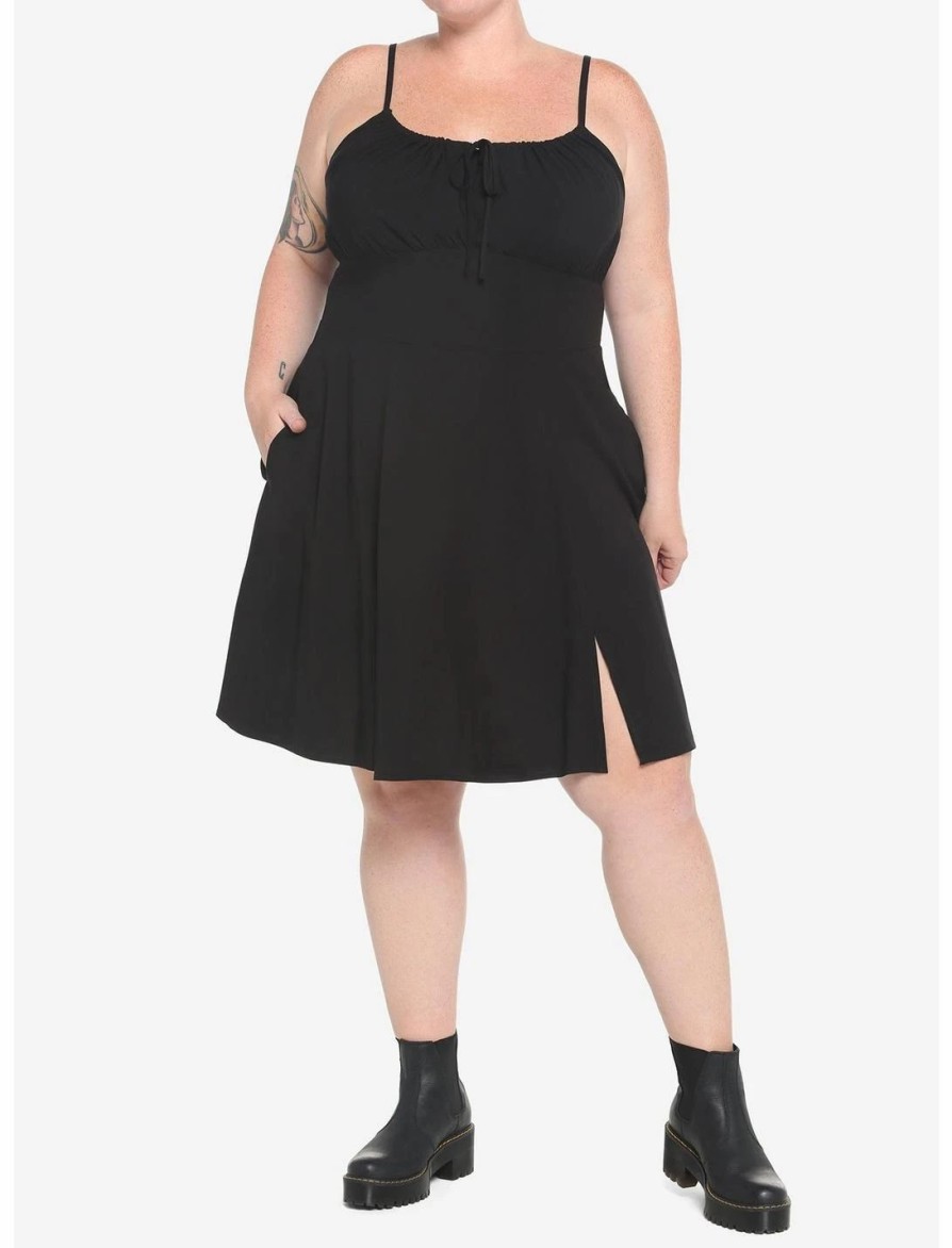 * Dresses | Hunivers Black Empire Slit Dress Plus Size