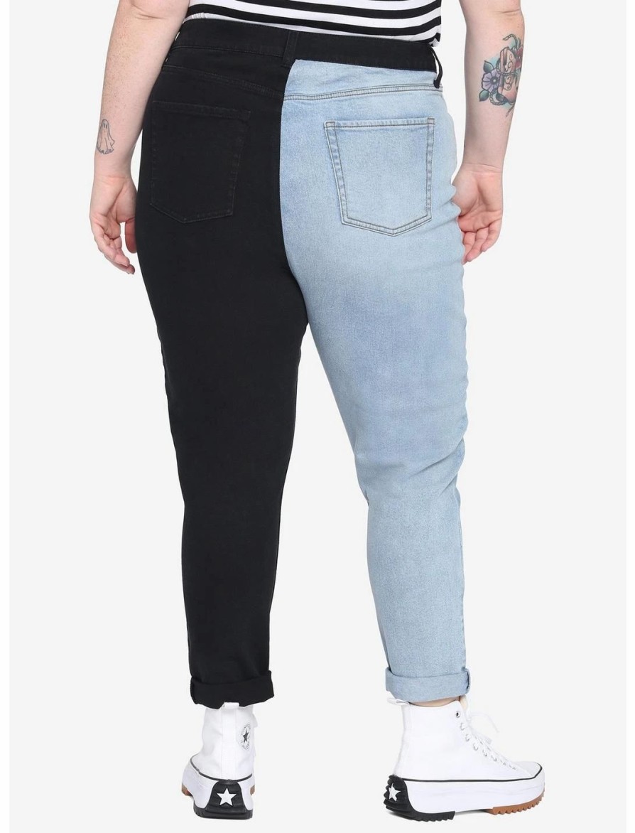 * Bottoms | Hunivers Disney Vintage Mickey Mouse & Minnie Mouse Split Mom Jeans Plus Size