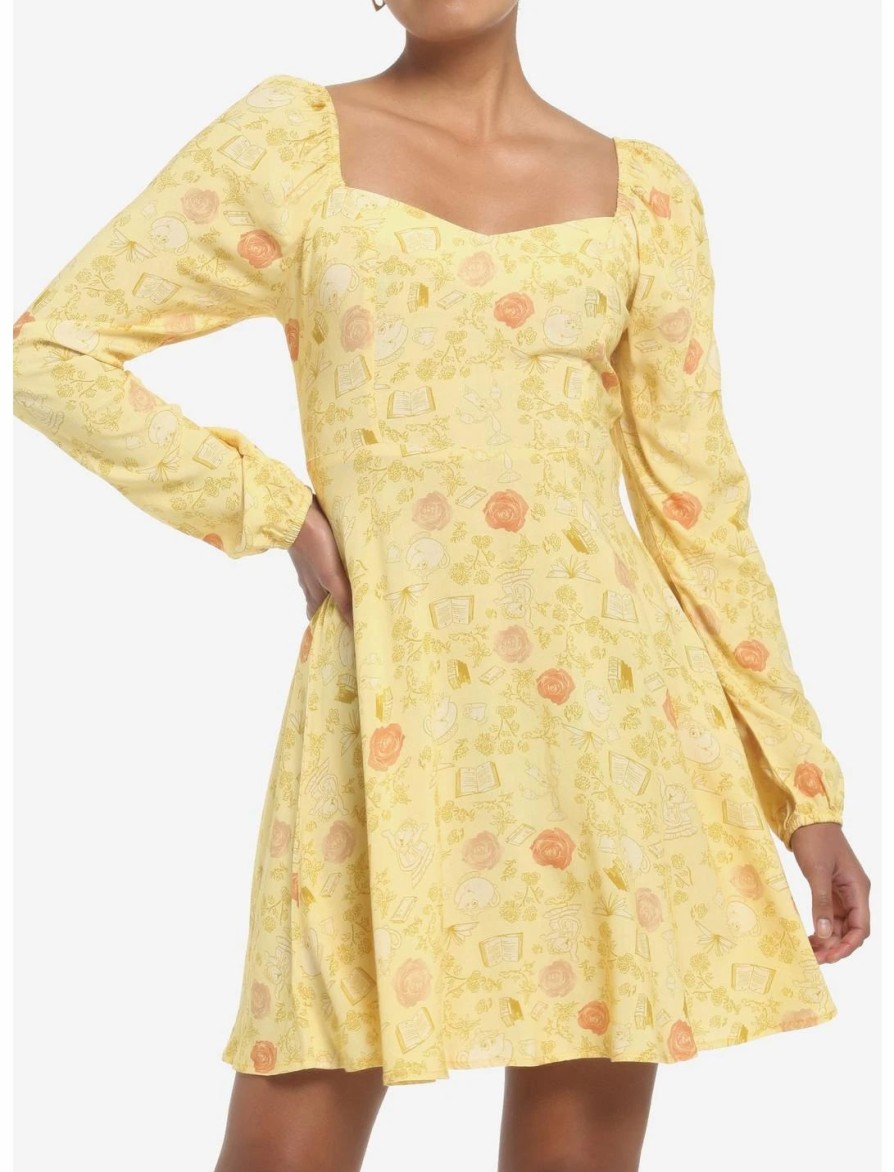 * Dresses | Hunivers Disney Beauty And The Beast Floral Long-Sleeve Dress