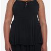 * Dresses | Null Black Strappy Tiered Dress Plus Size