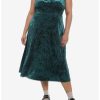 * Dresses | Hunivers Green Velvet Midi Slip Dress Plus Size