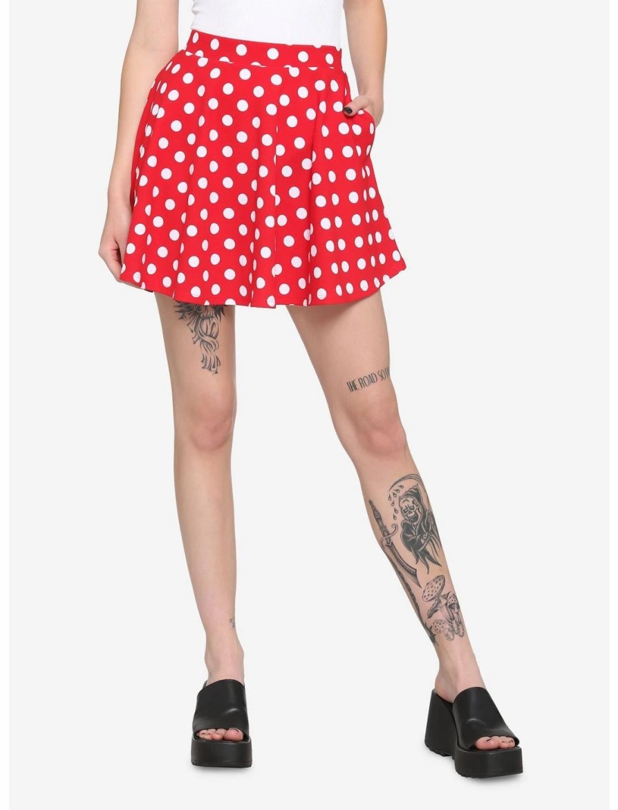 * Bottoms | Hunivers Red & White Polka Dot Skirt