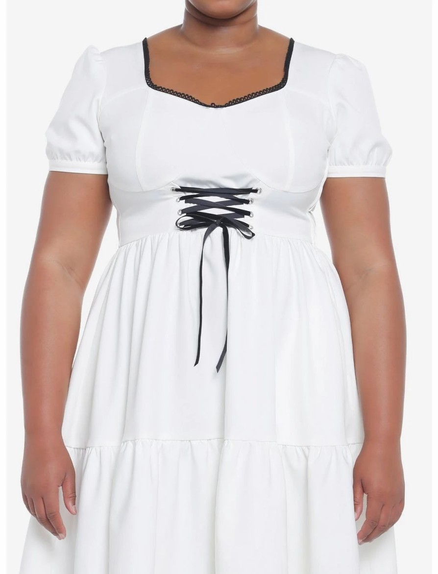 * Dresses | Null Ivory Corset Tiered Dress Plus Size