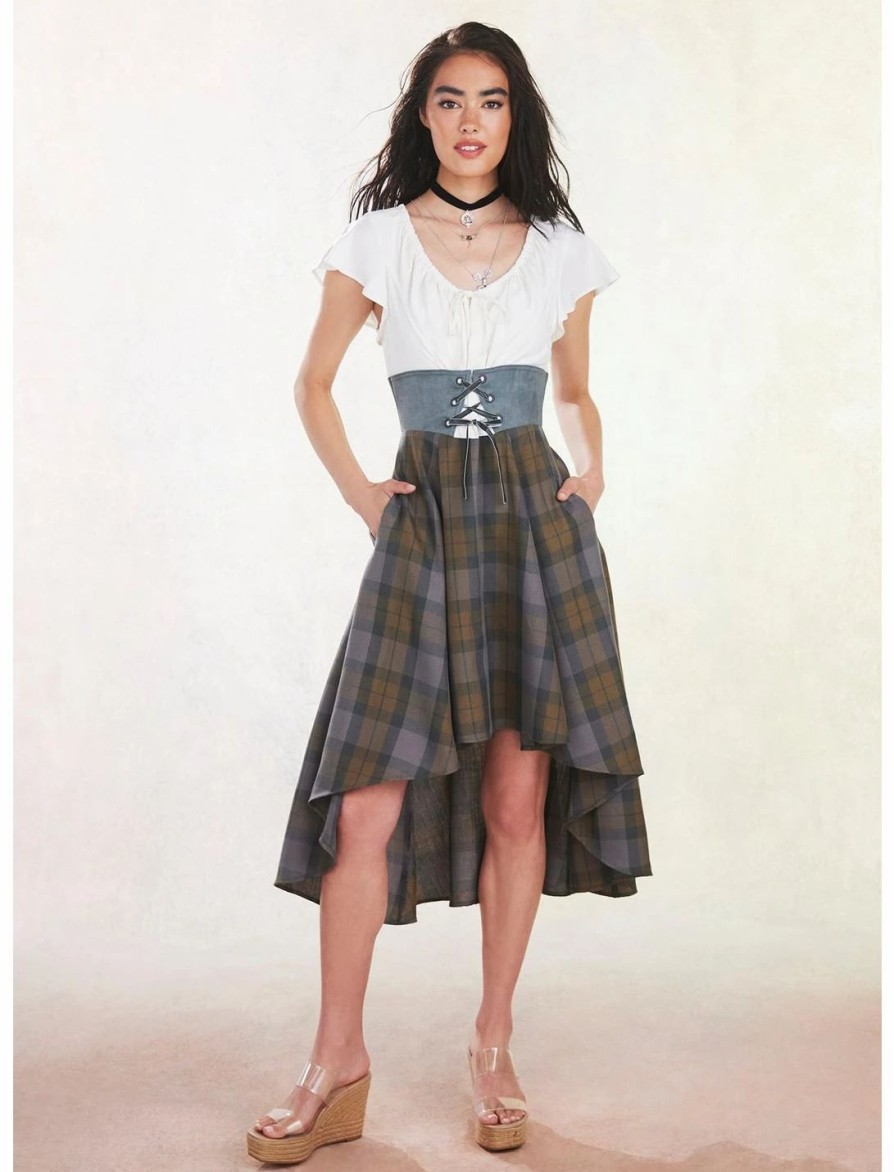 * Dresses | Hunivers Her Universe Outlander Tartan Lace-Up Hi-Low Dress