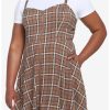 * Dresses | Hunivers Brown Plaid Twofer Dress Plus Size