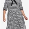 * Dresses | Hunivers Black & White Stripe Bow Retro Dress Plus Size