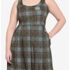 * Dresses | Hunivers Outlander Lace-Up Tartan Plaid Dress Plus Size