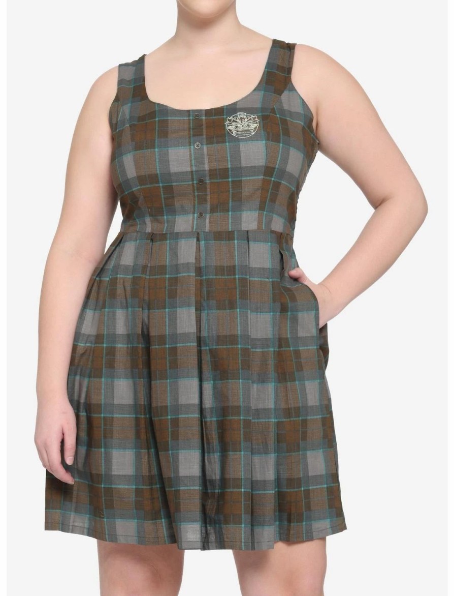 * Dresses | Hunivers Outlander Lace-Up Tartan Plaid Dress Plus Size