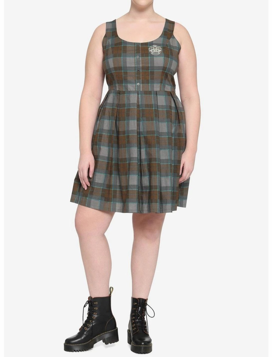 * Dresses | Hunivers Outlander Lace-Up Tartan Plaid Dress Plus Size