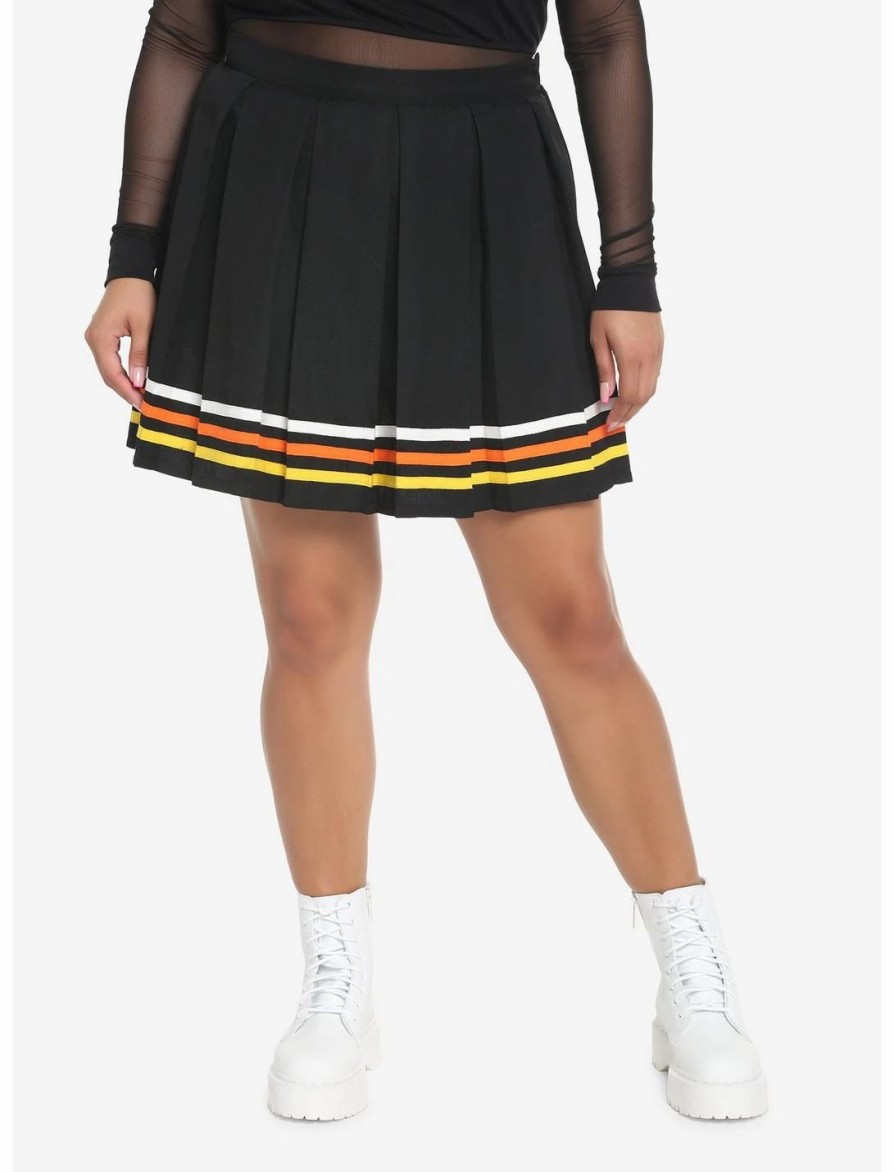 * Bottoms | Hunivers Candy Corn Stripe Pleated Skirt Plus Size