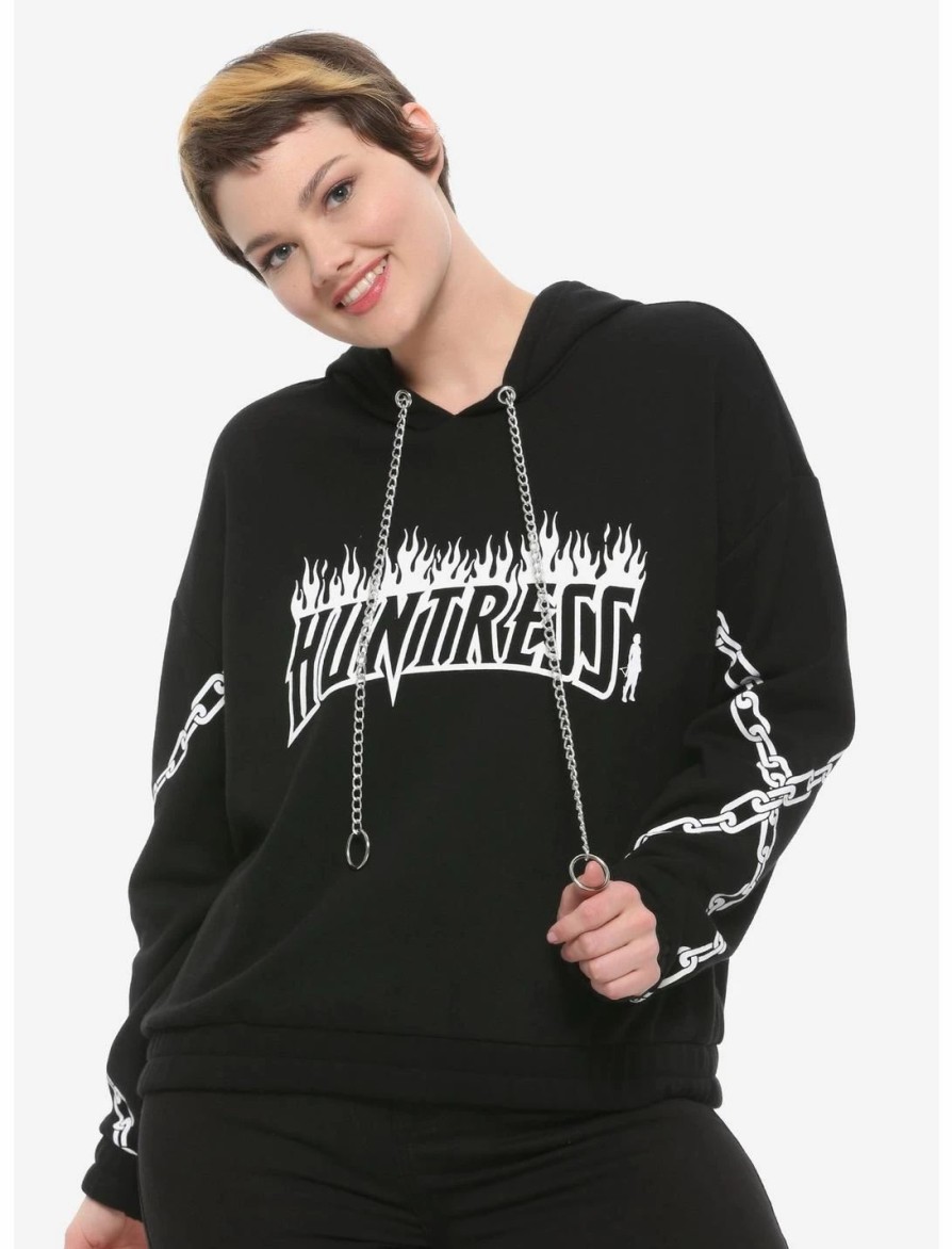 * Hoodies And Sweatshirts | Hunivers Her Universe Dc Comics Birds Of Prey Huntress Chain Semi-Crop Hoodie Plus Size