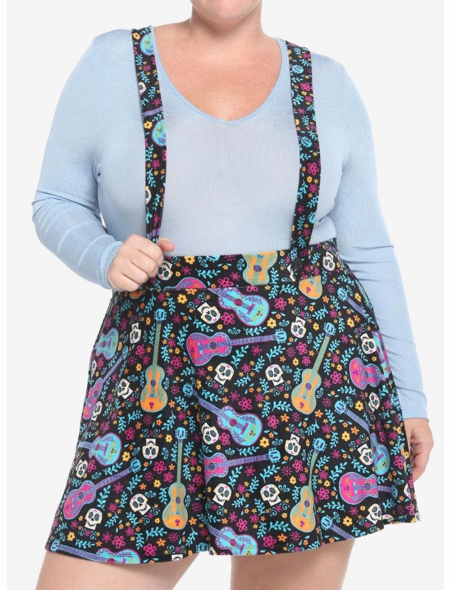 * Bottoms | Hunivers Disney Pixar Coco Sugar Skull & Guitar Velvet Suspender Skirt Plus Size