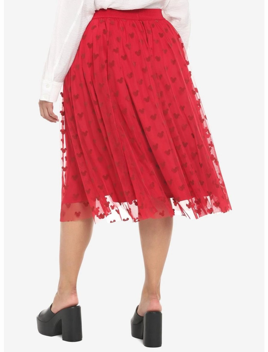 * Bottoms | Hunivers Her Universe Disney Mickey Mouse Red Mesh Midi Skirt Plus Size