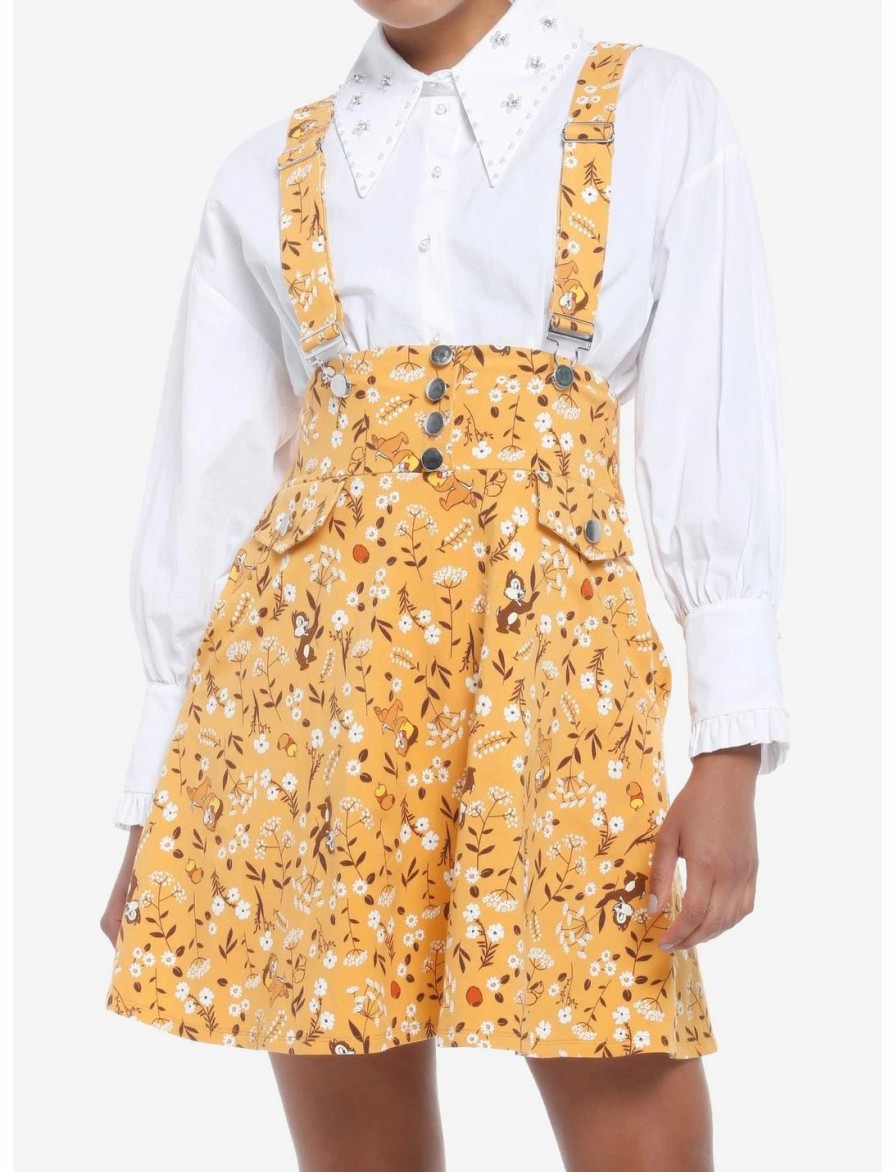 * Bottoms | Hunivers Disney Chip 'N' Dale Fall Floral Suspender Skirt