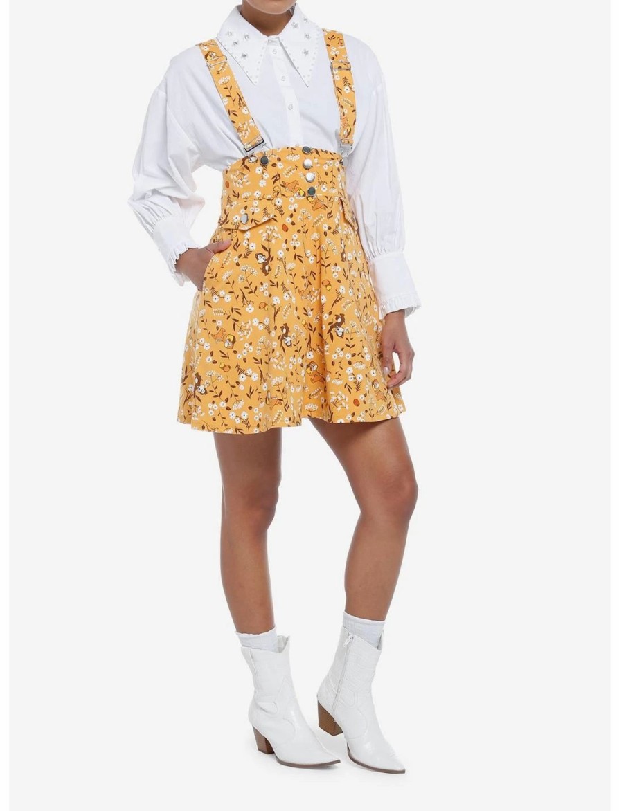 * Bottoms | Hunivers Disney Chip 'N' Dale Fall Floral Suspender Skirt